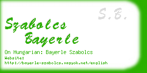 szabolcs bayerle business card